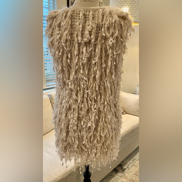 Altar’d State 70’s Style Yarn Vest Boho Cowgirl Shaggy Beige Cream Medium - Picture 3 of 13
